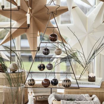 Set Of Three Eco Natural Christmas Baubles, 2 of 3