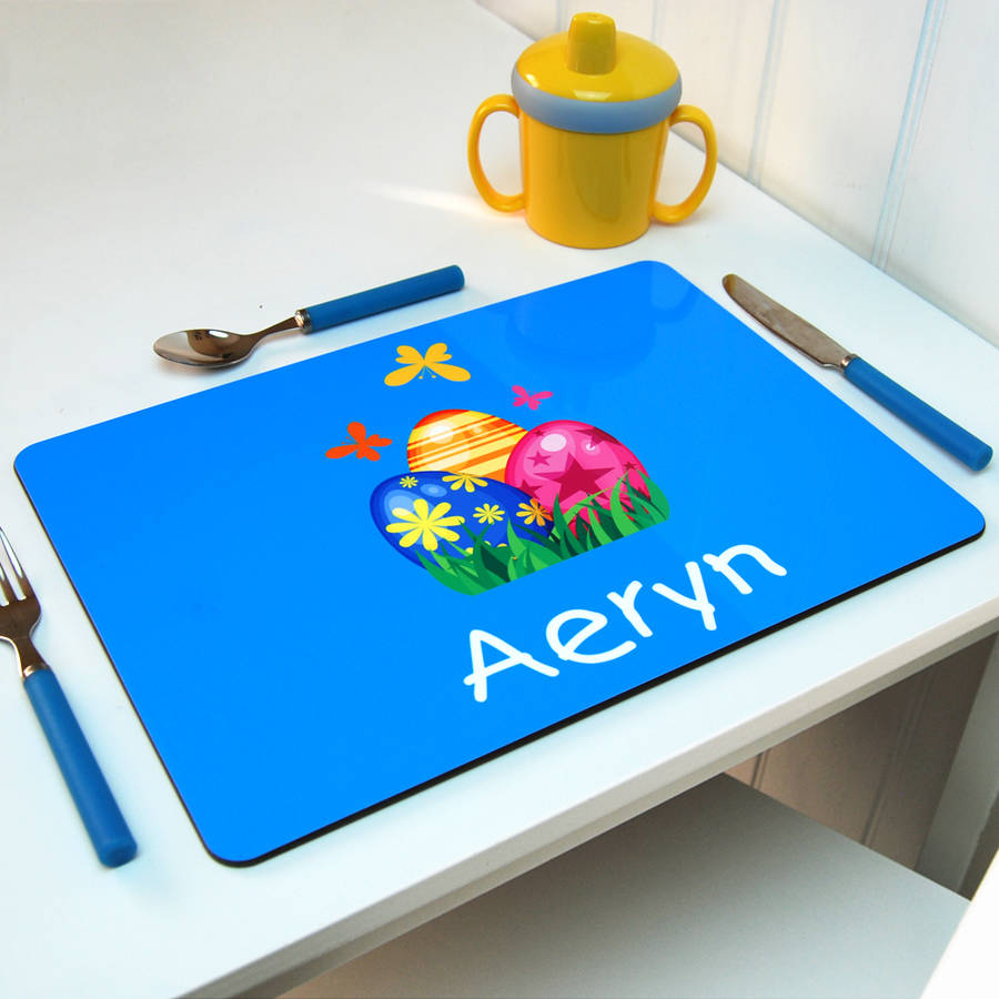 personalised children's easter placemat by simply colors