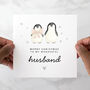 Penguin Husband Christmas Card, thumbnail 1 of 3