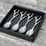 Set Of Four Stag Antler Handle Tea Spoons, thumbnail 1 of 2