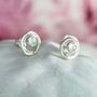 Sterling Silver Rainbow Moonstone Stud Earrings, thumbnail 4 of 8