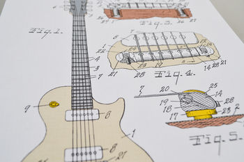 Framed Gibson Les Paul Guitar Patent Art Print, 4 of 6
