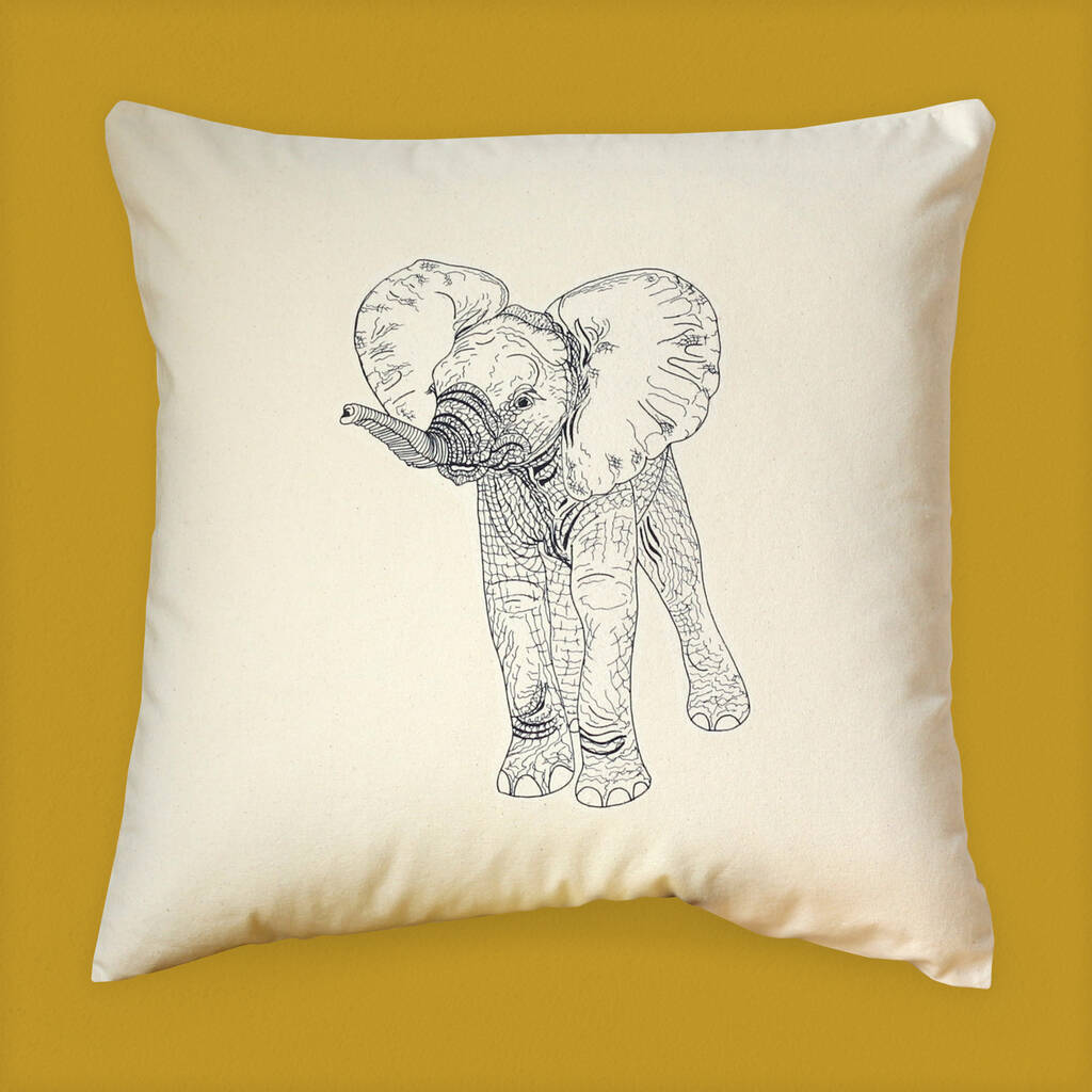 Elephant Print Cushion Cover, 1 of 3
