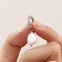 Sterling Silver Baroque Pearl Hammered Hoop Earrings, thumbnail 2 of 10