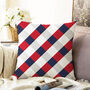 Red, Blue And White Gingham Soft Pillow Cover, thumbnail 1 of 3