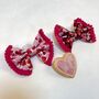 Pom Pom Valentines Heart Dog Bow Tie, thumbnail 1 of 4