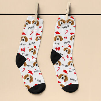 Personalised Christmas Pet Face Socks, 6 of 12