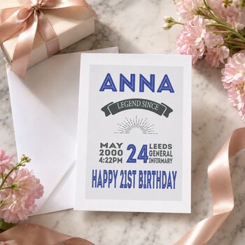 Personalised Special Date 21st Birthday Card, 4 of 6