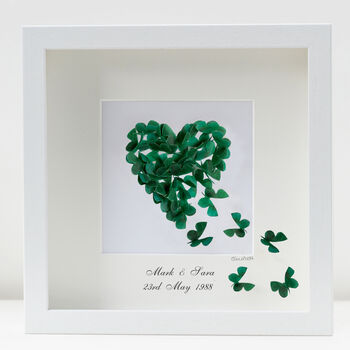 Framed Jade Wedding Anniversary Butterfly Heart, 2 of 4