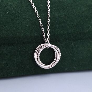 Three Interlocking Circles Pendant Necklace With Dotted, 7 of 12