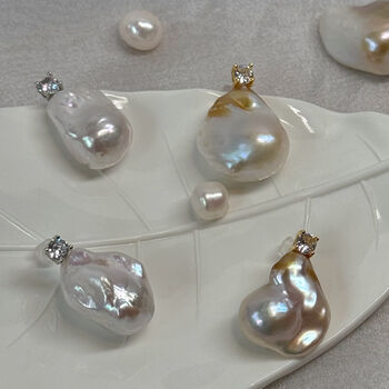 Gleaming Baroque Pearl Silver Earrings, 3 of 5