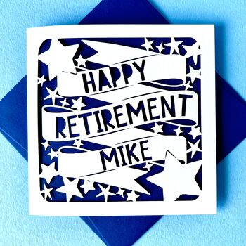 Personalised Stars Ribbon Retirement Card, 2 of 4