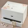 Personalised Watercolour Florals White Jewellery Box, thumbnail 1 of 6