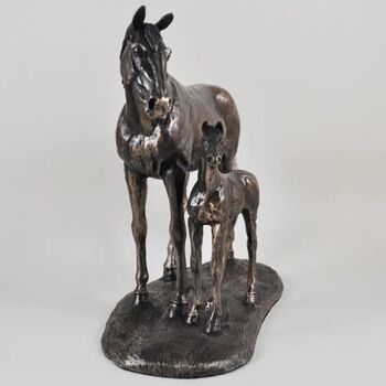 Animal Mare And Foal Horse Bronze Figurine, 2 of 5