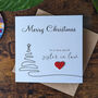 Sister In Law Christmas Card, 3D Wooden Heart, thumbnail 2 of 4