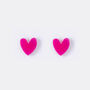 Fuchsia Heart Stud Earrings, thumbnail 2 of 5