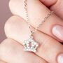 Crystal Crown Necklace Sterling Silver, thumbnail 3 of 7
