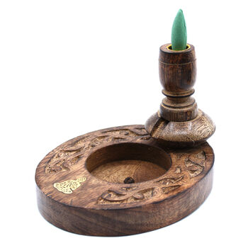 Sm Mango Wood Backflow Burner Brass Buddha, 4 of 7