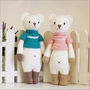Hand Knitted Polar Bear Teddy Personalised, thumbnail 5 of 10
