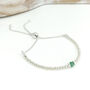 Silver Emerald May Birthstone Bracelet, thumbnail 6 of 10