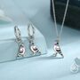 Pigeon Charm Hoops And Pendant Necklace In Sterling Silver, thumbnail 1 of 11