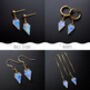 Rainbow Moonstone Crystal Threader Earrings, thumbnail 4 of 11