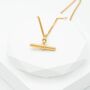 Gold T Bar Necklace, thumbnail 2 of 10