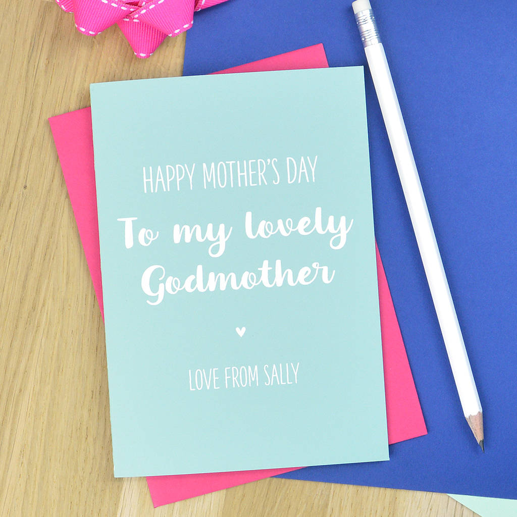 Personalised Godmother Mother's Day Card By Pink And Turquoise