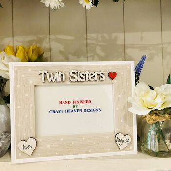 Personalised Twin Sisters Brothers Photo Frame Birthday, 2 of 2
