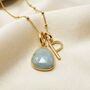 18ct Gold Vermeil Plated Aquamarine Initial Necklace, thumbnail 1 of 5