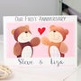 Personalised Bear First Anniversary Card, thumbnail 4 of 10