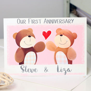 Personalised Bear First Anniversary Card, 4 of 10