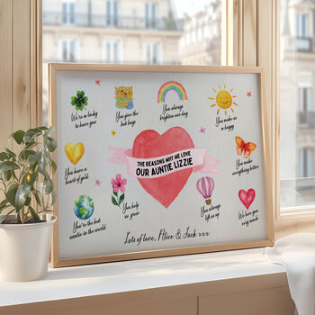 Personalised Reasons Why We Love Our Auntie Print, 3 of 3