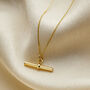 Mini 9ct Gold T Bar Necklace, thumbnail 2 of 5