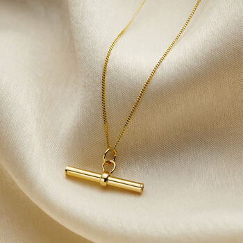 Mini 9ct Gold T Bar Necklace, 2 of 5