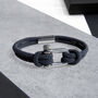 Men's Nautical Double Strand Shackle And Grey Rope Bracelet, thumbnail 3 of 5