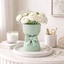 Teal Bow Bouquet Vase – Ceramic Mint Green Vase, thumbnail 1 of 4