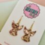 Christmas Angel Glitter Earrings / Festive Jewellery / Holiday Jewellery / Sparkly Jewellery, thumbnail 2 of 7