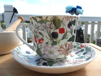 Large Cup And Saucer In Hedgerow Bramble Design, 6 of 12