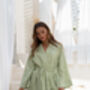 Sage Green 100% Linen Robe, thumbnail 1 of 9