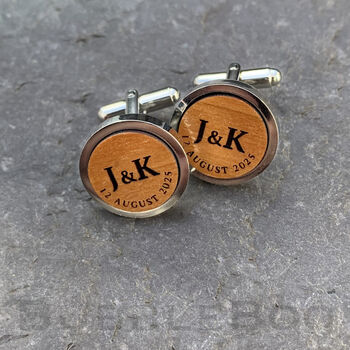 Personalised Initials And Date Wedding Cufflinks, 5 of 8