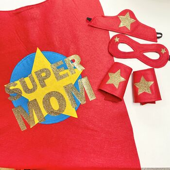 Felt Superhero Cape, Adult And Personalised With Name, 3 of 8