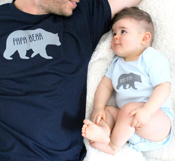 'Papa Bear' And 'Baby Bear' T Shirt Set, 2 of 7