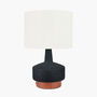 Black And Wood Effect Textured Ceramic Table Lamp, thumbnail 5 of 10