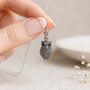 Personalised Sterling Silver Marcasite Owl Pendant Necklace, thumbnail 10 of 10