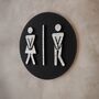 Funny Unisex Toilet Door Black Sign With Raised Design, thumbnail 2 of 6