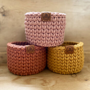 Block Colour Crochet Basket, 3 of 7