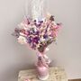 Pink And Purple Dried Flower Bouquet With Gypsophila, thumbnail 5 of 5