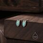 Sterling Silver Aqua Green Opal Marquise Stud Earrings, thumbnail 1 of 7