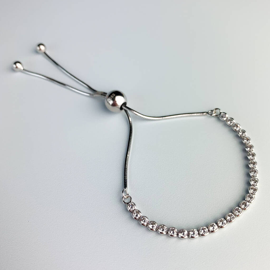 Sterling Silver Crystal Bracelet, 1 of 4